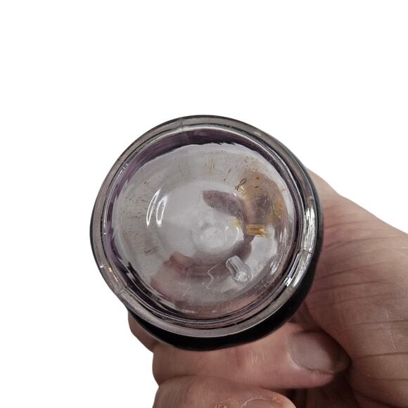 Vintage Amethyst Art Glass Ribbed Scalloped Swung Vase 8" tall 2" dia. Pontel - Picture 5 of 7